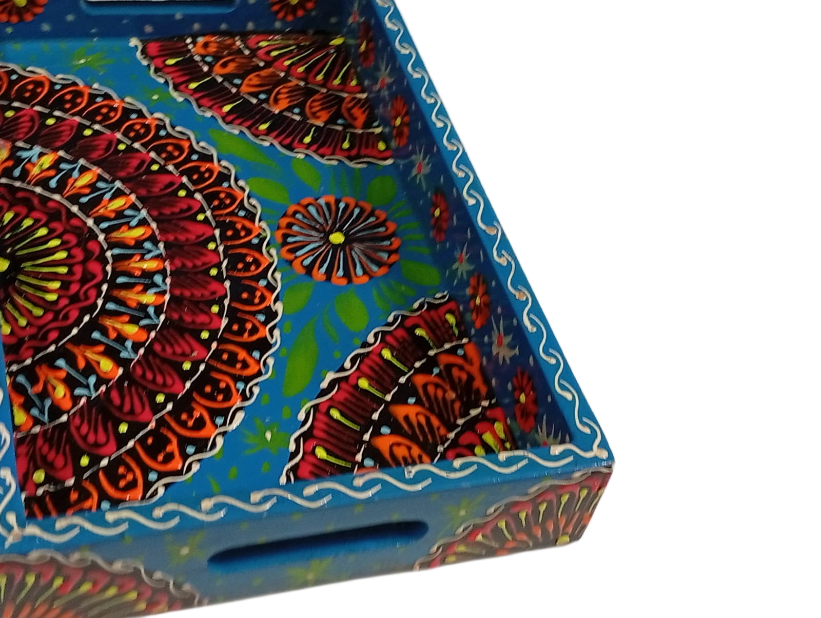 Handcrafted Bundi Decorative Serving Tray – Length: 27 cm × Width: 17 cm - Image 6