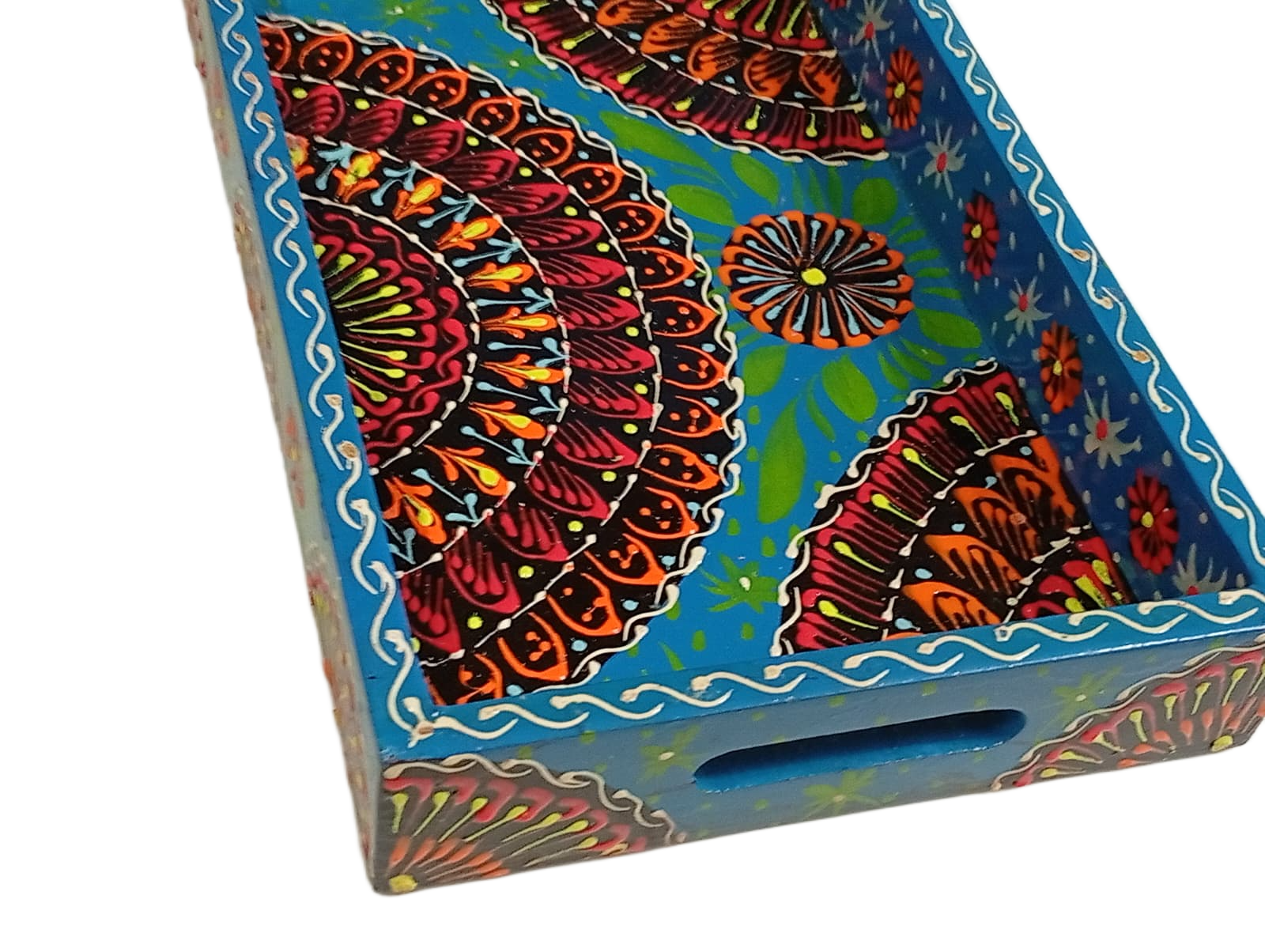 Handcrafted Bundi Decorative Serving Tray – Length: 27 cm × Width: 17 cm - Image 8