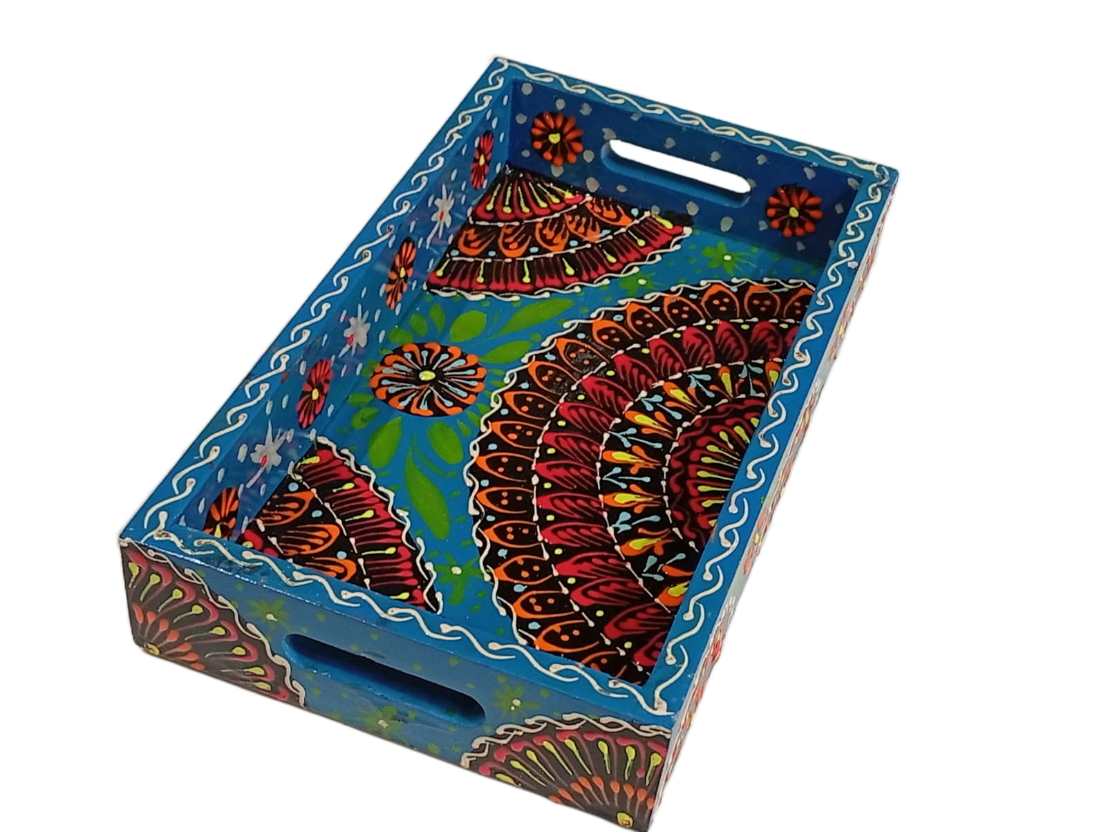 Handcrafted Bundi Decorative Serving Tray – Length: 24 cm × Width: 14 cm - Image 4