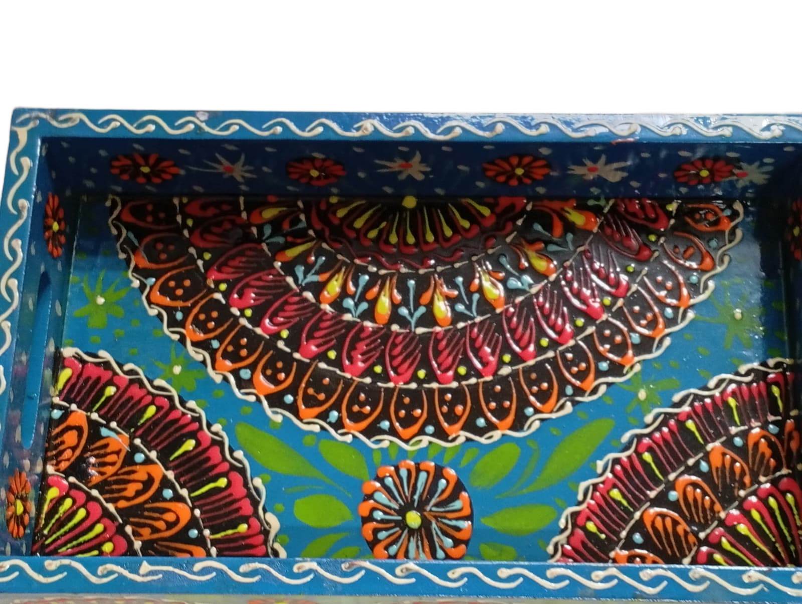 Handcrafted Bundi Decorative Serving Tray – Length: 24 cm × Width: 14 cm - Image 7