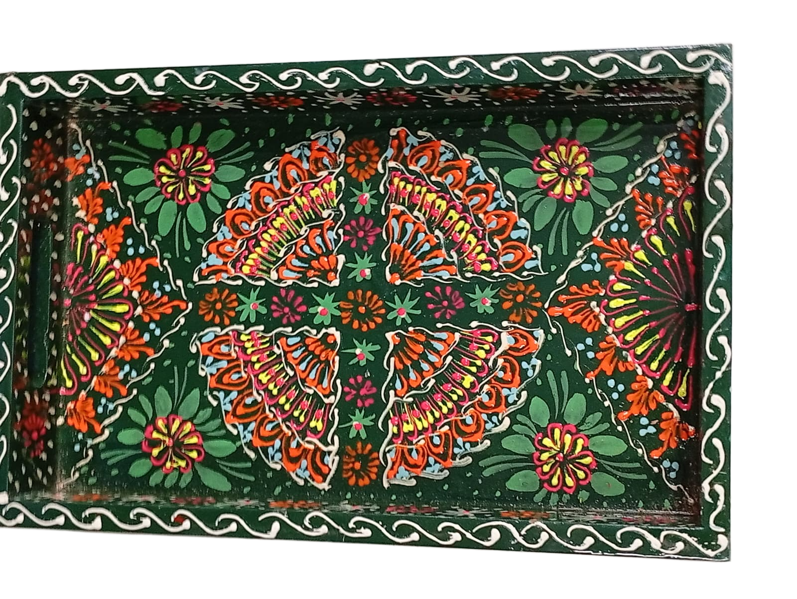 Handcrafted Bundi Decorative Serving Tray – Length: 30 cm × Width: 20 cm - Image 4
