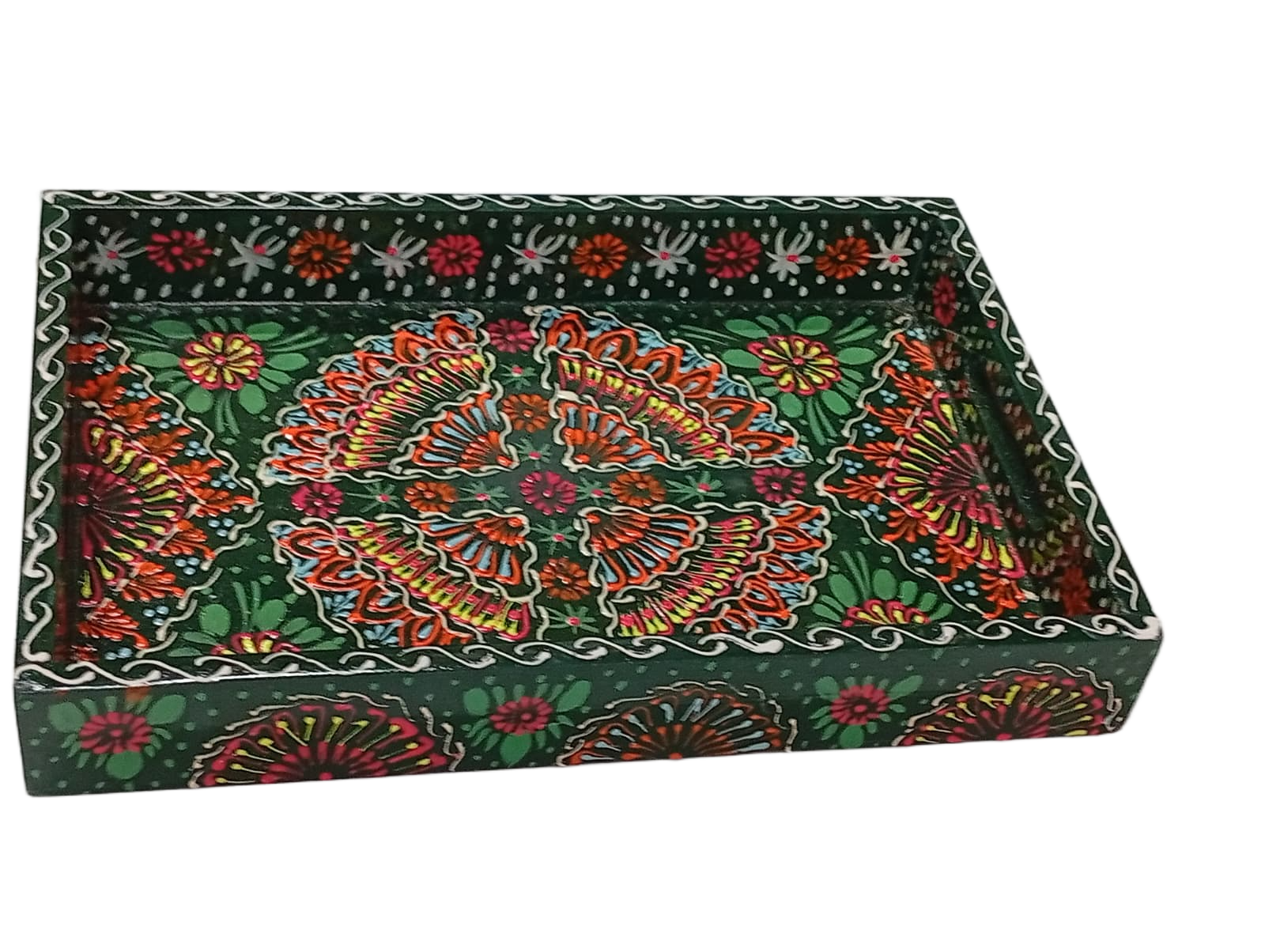 Handcrafted Bundi Decorative Serving Tray – Length: 30 cm × Width: 20 cm - Image 6
