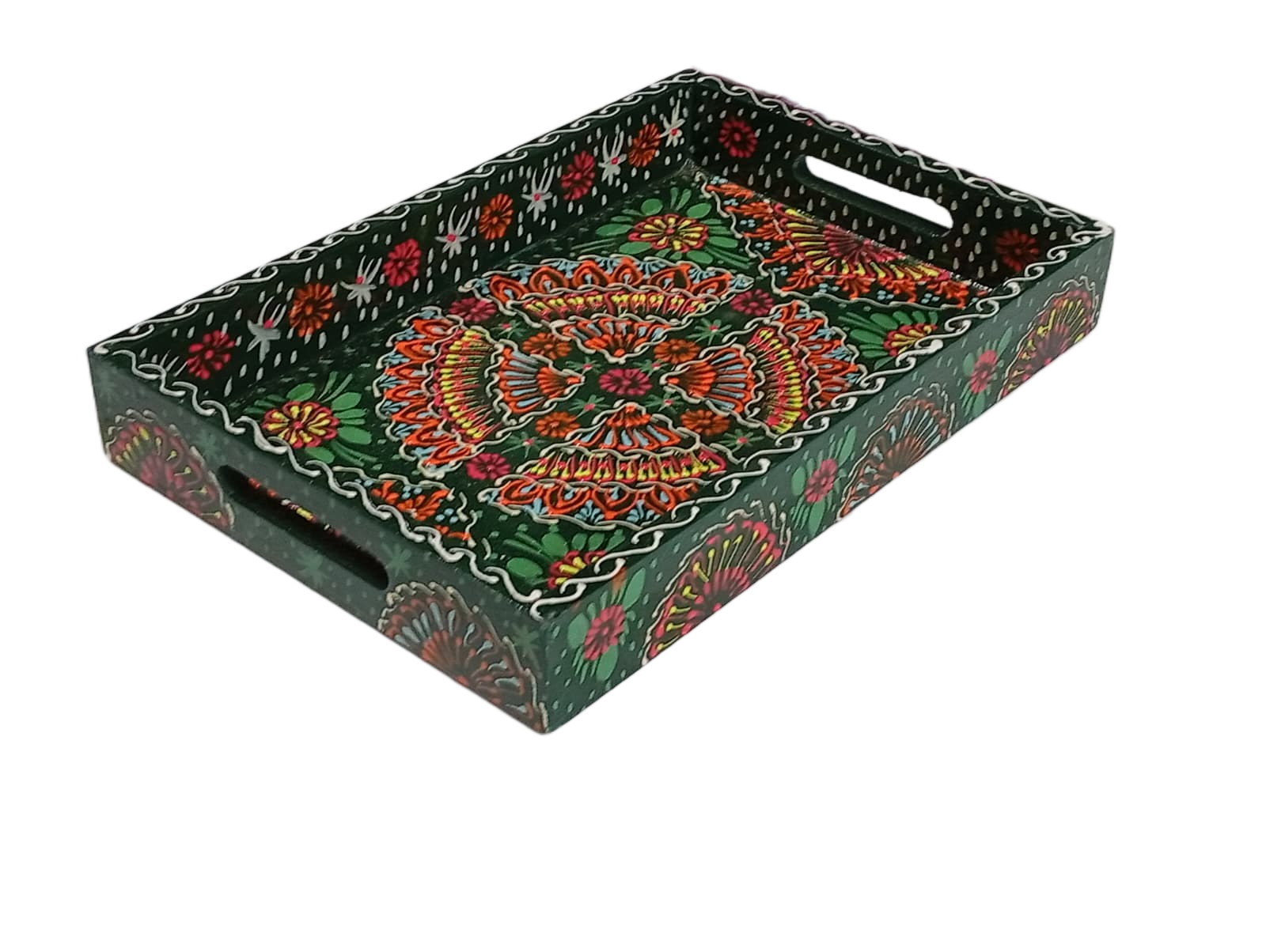 Handcrafted Bundi Decorative Serving Tray – Length: 30 cm × Width: 20 cm - Image 7