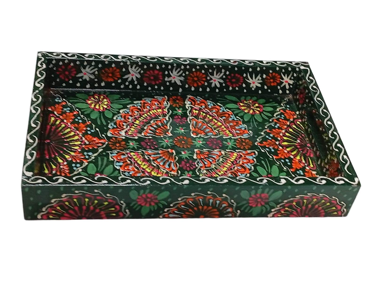 Handcrafted Bundi Decorative Serving Tray – Length: 24 cm × Width: 14 cm - Image 4