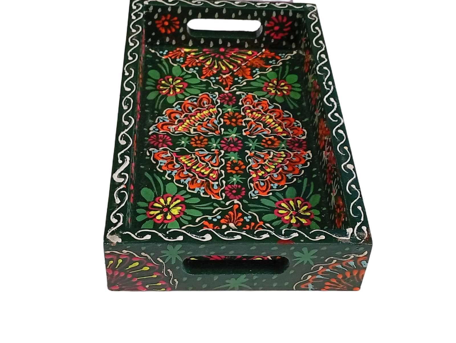 Handcrafted Bundi Decorative Serving Tray – Length: 24 cm × Width: 14 cm - Image 7