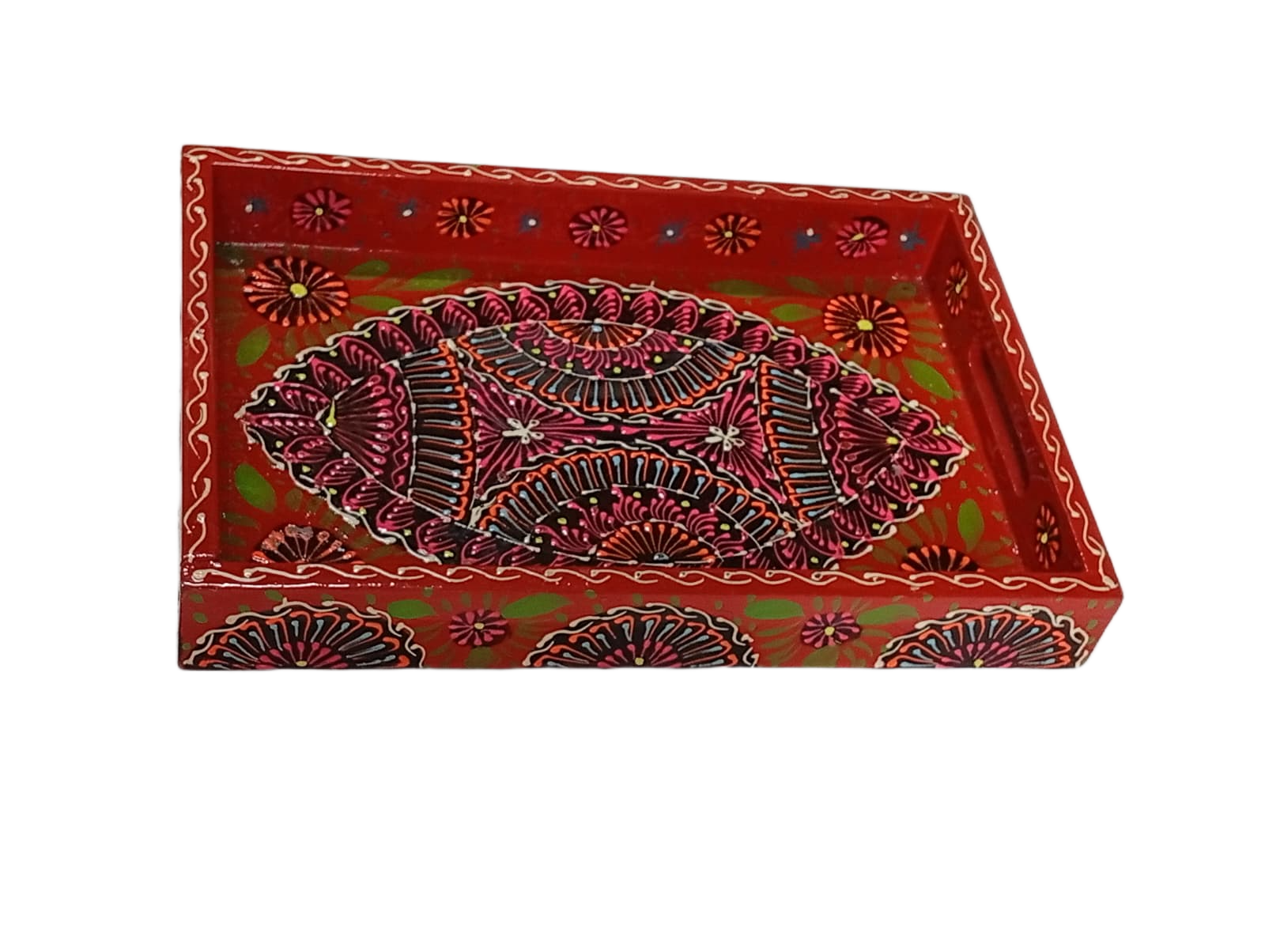 Handcrafted Bundi Decorative Serving Tray – Length: 30 cm × Width: 20 cm - Image 3