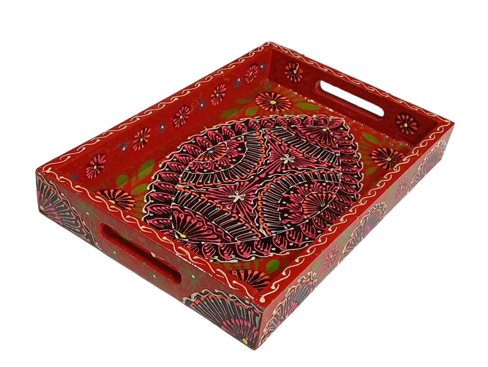 Handcrafted Bundi Decorative Serving Tray – Length: 30 cm × Width: 20 cm - Image 4