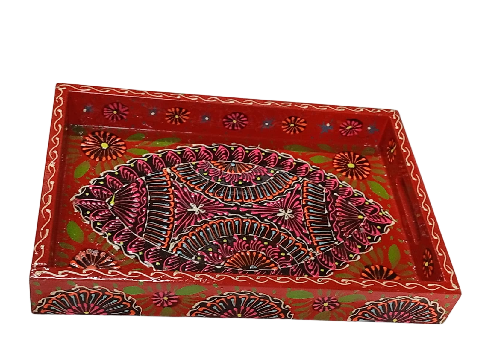 Handcrafted Bundi Decorative Serving Tray – Length: 30 cm × Width: 20 cm - Image 6