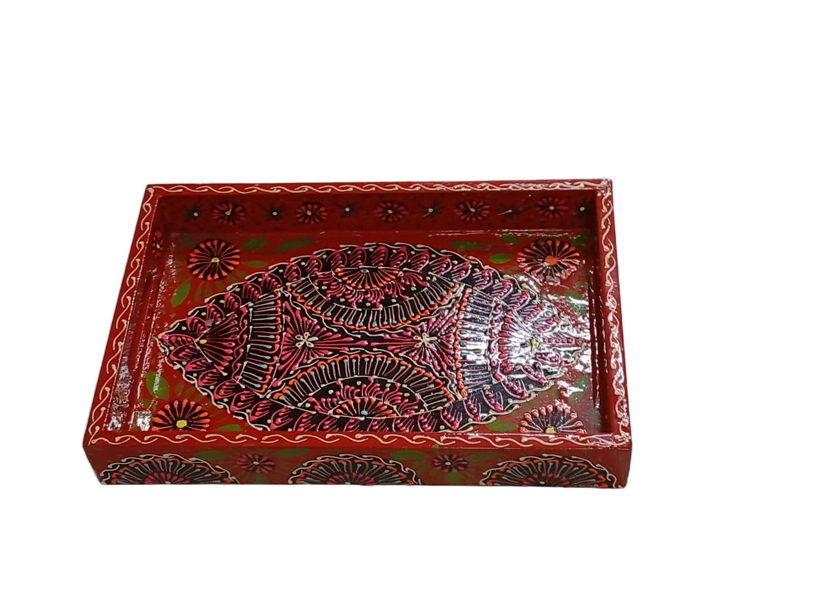 Handcrafted Bundi Decorative Serving Tray – Length: 30 cm × Width: 20 cm - Image 8