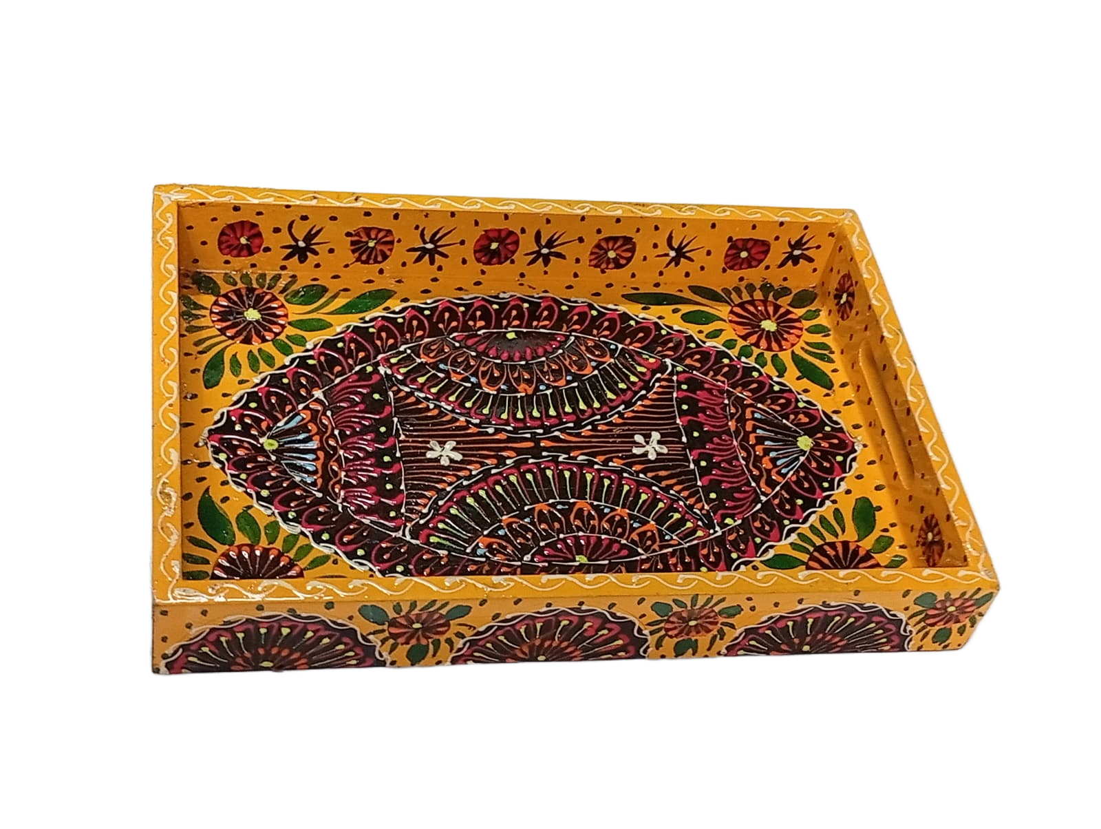 Handcrafted Bundi Decorative Serving Tray – Length: 30 cm × Width: 20 cm - Image 3