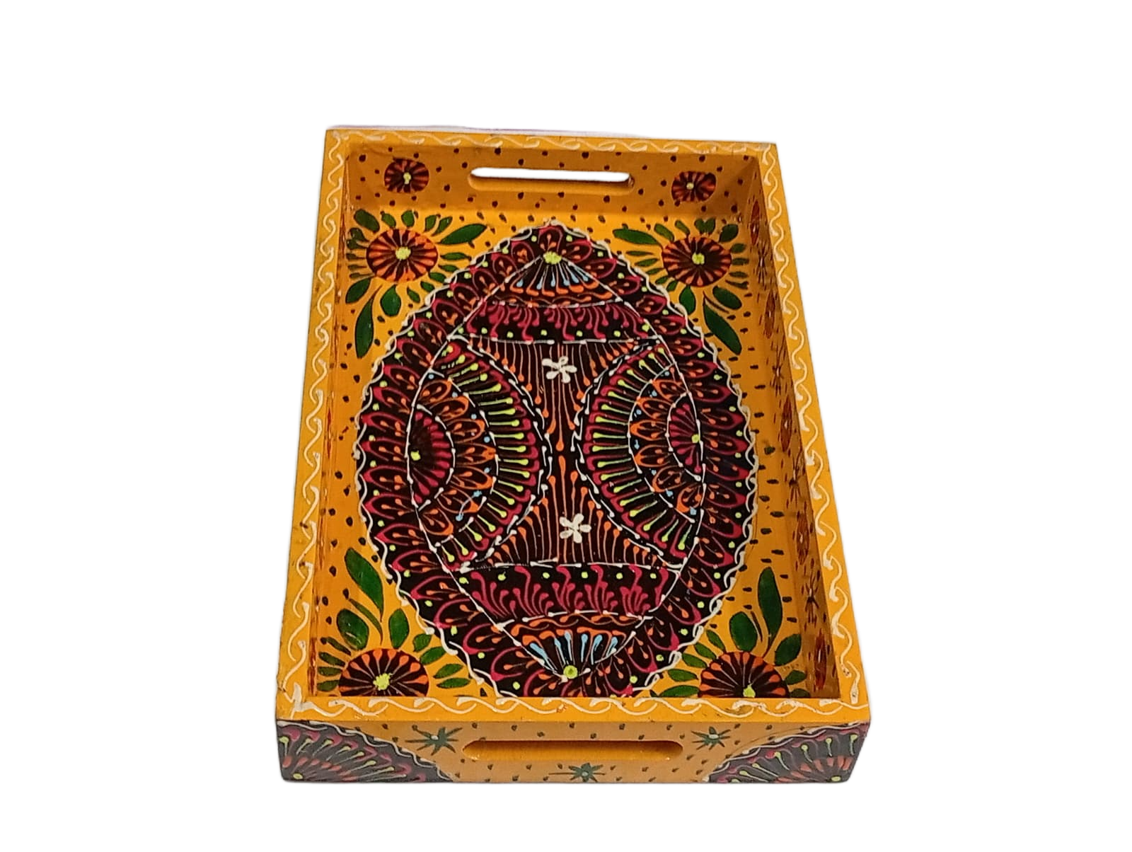 Handcrafted Bundi Decorative Serving Tray – Length: 30 cm × Width: 20 cm - Image 4