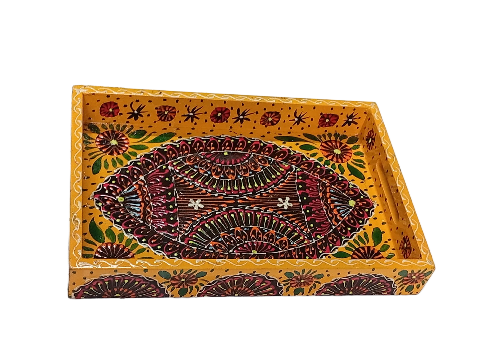 Handcrafted Bundi Decorative Serving Tray – Length: 30 cm × Width: 20 cm - Image 5