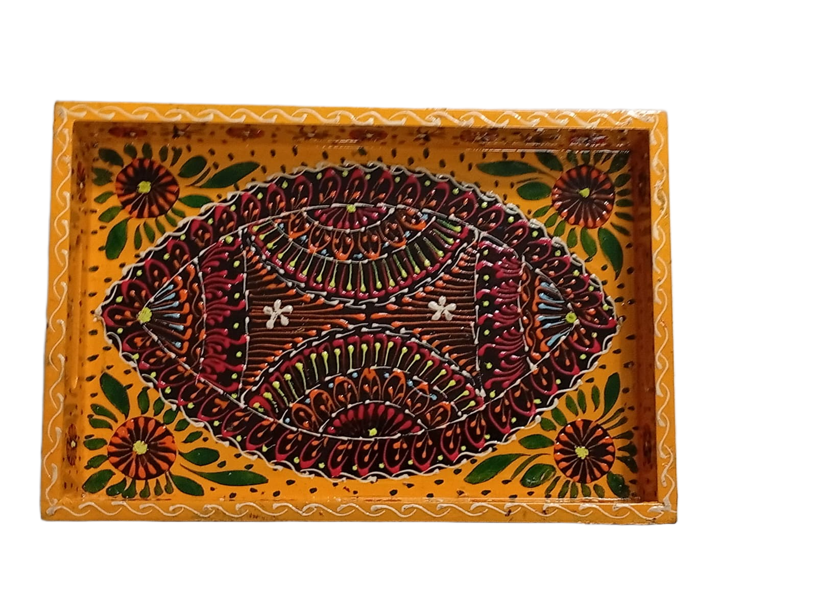 Handcrafted Bundi Decorative Serving Tray – Length: 30 cm × Width: 20 cm - Image 6