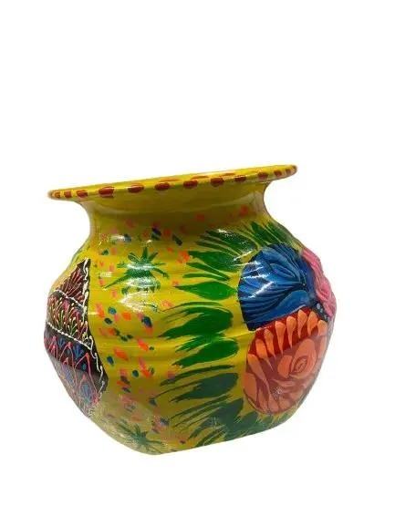 Truck Art Mutki – Hand-Painted Decorative Pot (16.5cm) | Traditional Pakistani Art for Home Décor & Gifts - Image 9