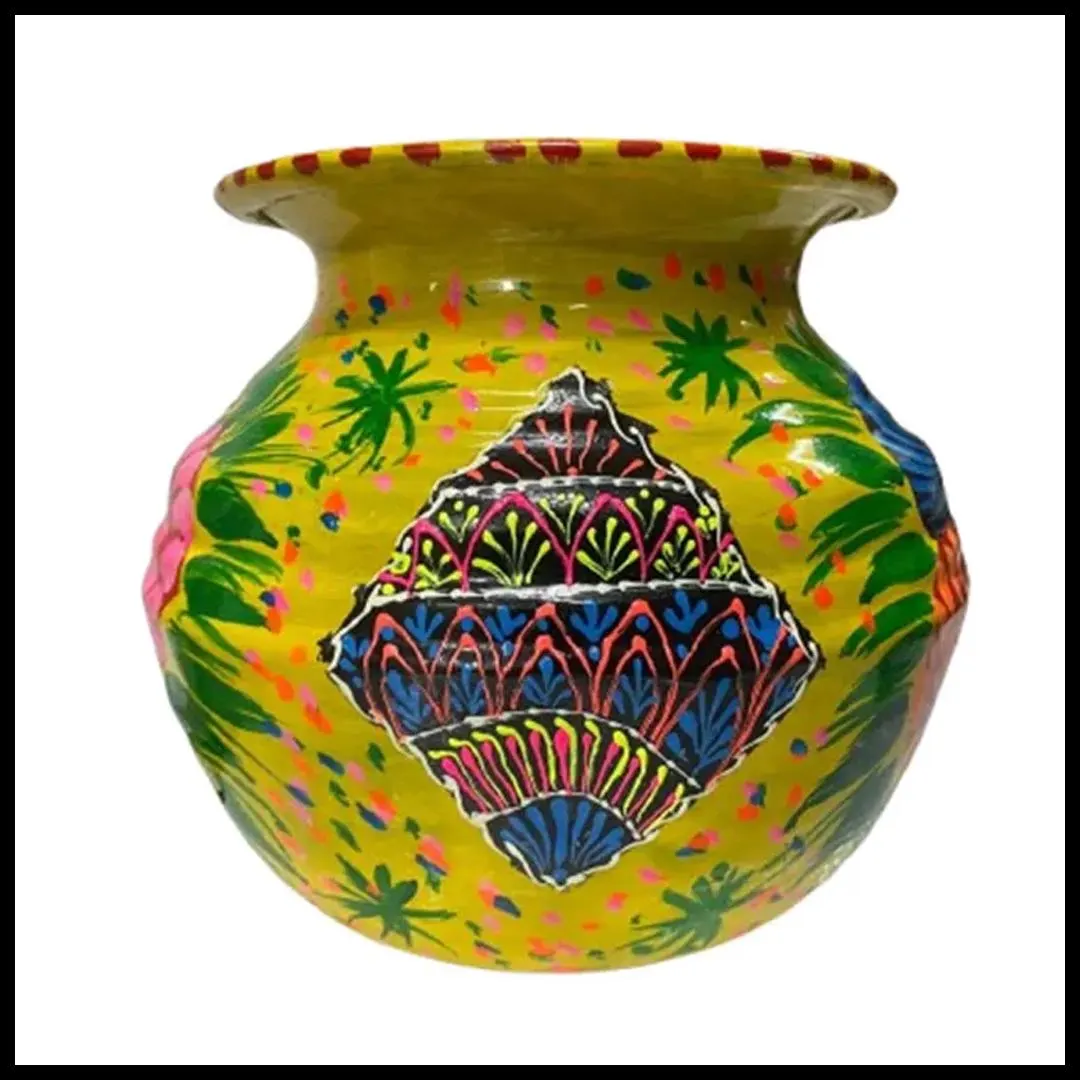 Truck Art Mutki – Hand-Painted Decorative Pot (16.5cm) | Traditional Pakistani Art for Home Décor & Gifts - Image 3