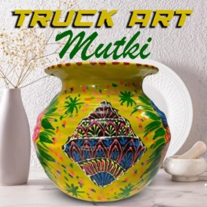 Truck Art Mutki – Hand-Painted Decorative Pot (16.5cm) | Traditional Pakistani Art for Home Décor & Gifts