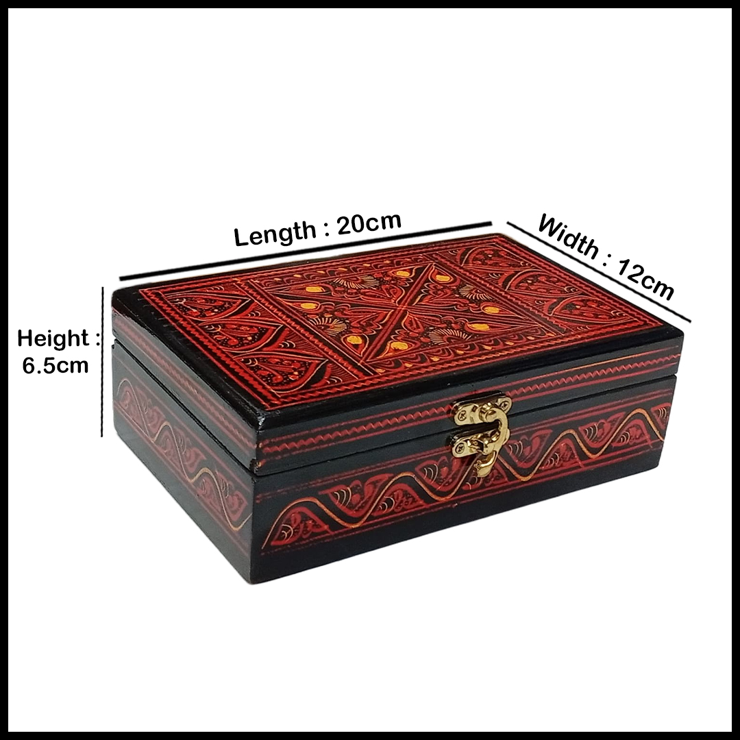 Naqsheen Jewellery Box Size (L-20cm, W-12cm, H-6.5cm) - Image 3