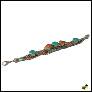 Ethnic Tribal Bracelet with Stones – Handmade Statement Jewelry