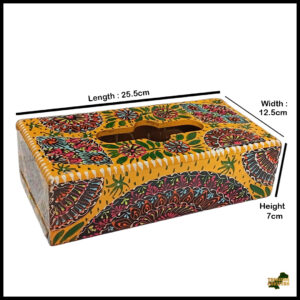 Truck Art Hand-Painted Tissue Box Size (L-25.5cm, W-12.5cm, H-7cm)