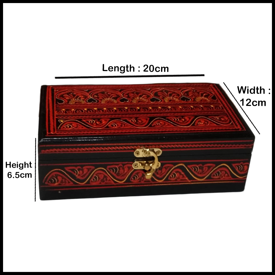 Naqsheen Jewellery Box Size (L-20cm, W-12cm, H-6.5cm) - Image 3