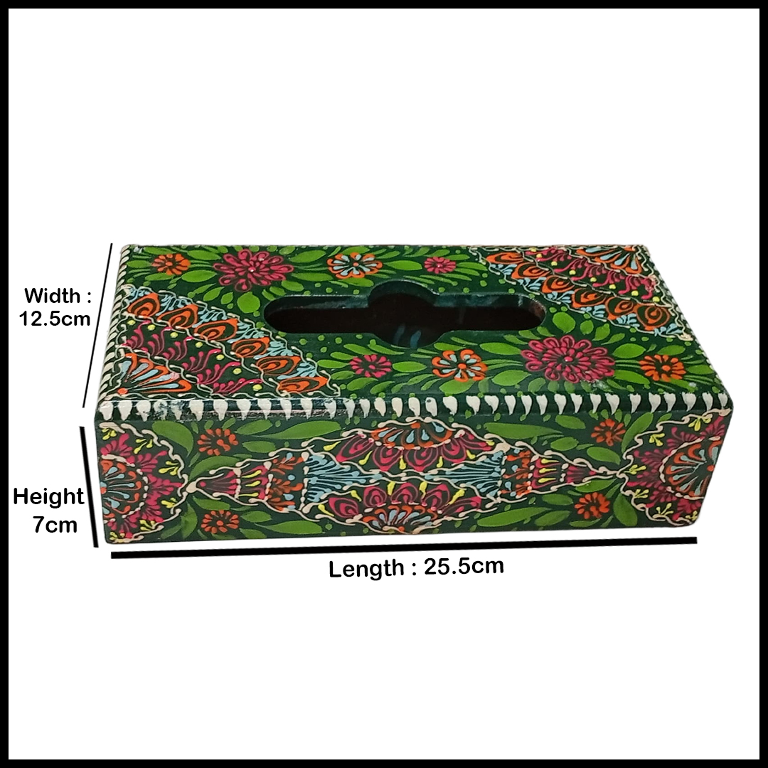 Truck Art Hand-Painted Tissue Box Size (L-25.5cm, W-12.5cm, H-7cm) - Image 3