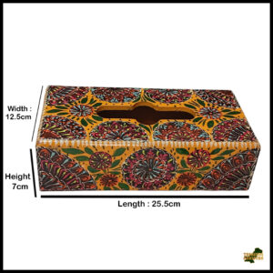 Truck Art Hand-Painted Tissue Box Size (L-25.5cm, W-12.5cm, H-7cm)