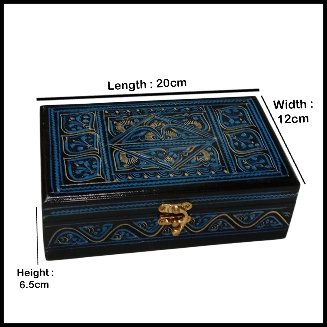 Naqsheen Jewellery Box Size (L-20cm, W-12cm, H-6.5cm) - Image 3