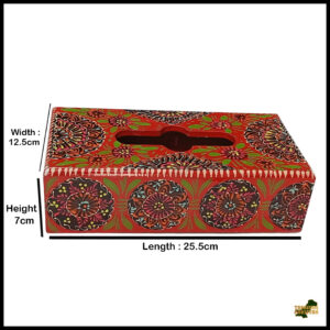 Truck Art Hand-Painted Tissue Box Size (L-25.5cm, W-12.5cm, H-7cm)