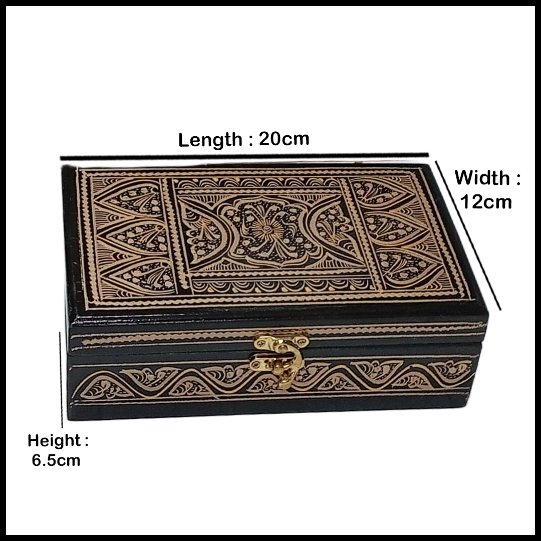 Naqsheen Jewellery Box Size (L-20cm, W-12cm, H-6.5cm) - Image 3