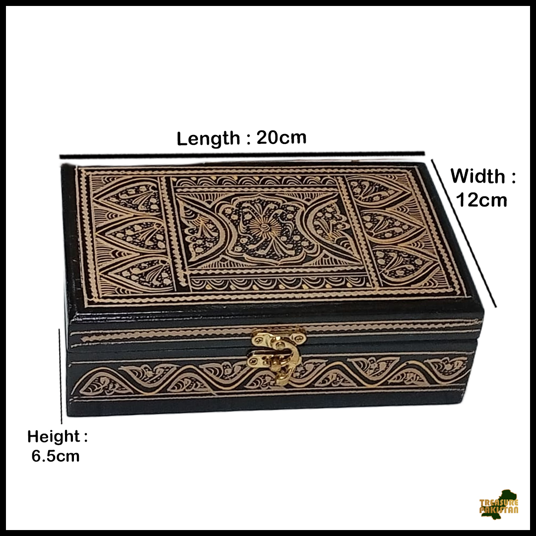 Naqsheen Jewellery Box Size (L-20cm, W-12cm, H-6.5cm)