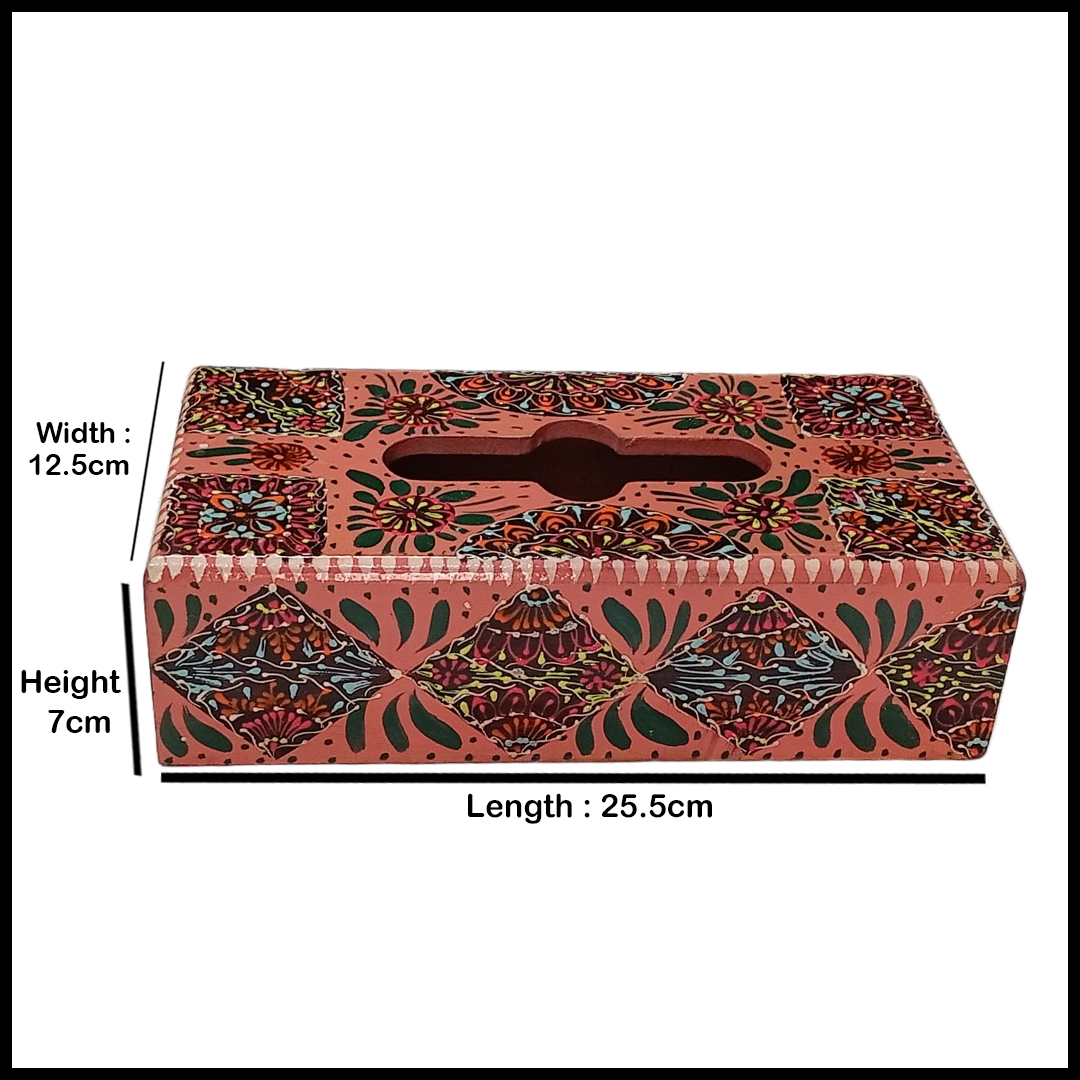 Truck Art Hand-Painted Tissue Box Size (L-25.5cm, W-12.5cm, H-7cm) - Image 3