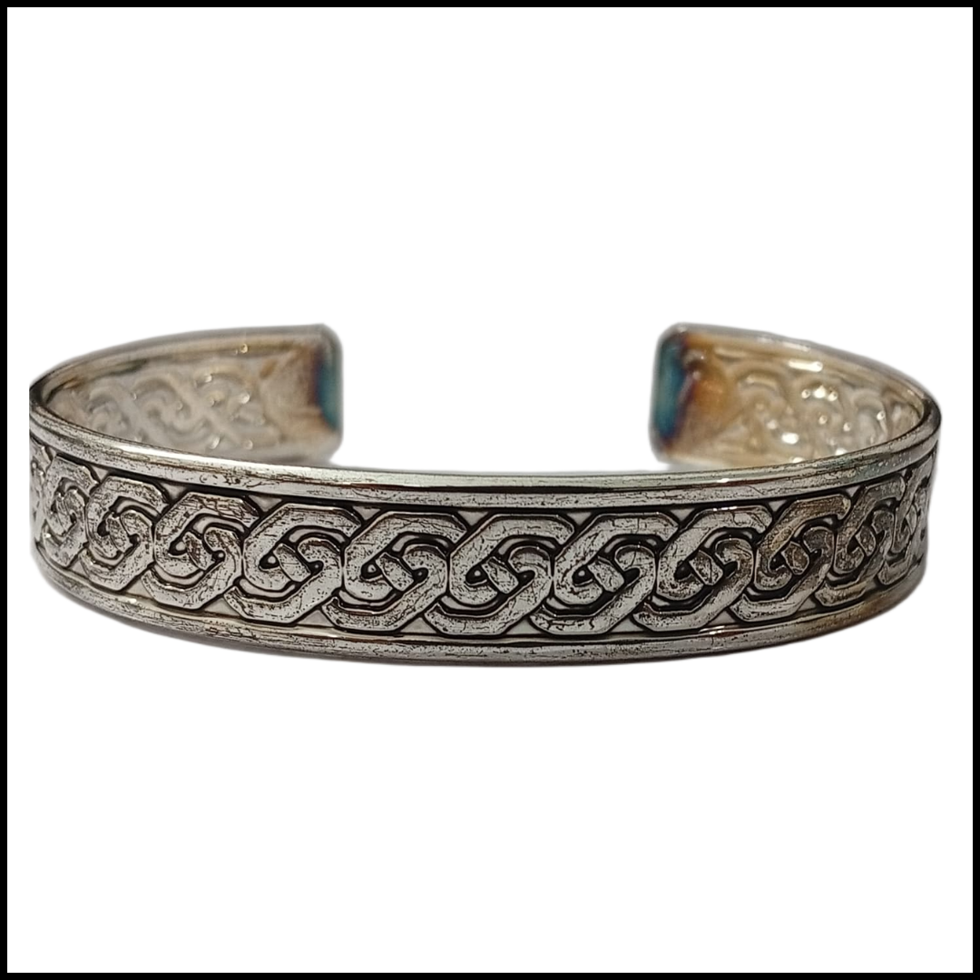 Traditional Handcrafted Floral Engraved Metal Cuff Bracelet - Image 3