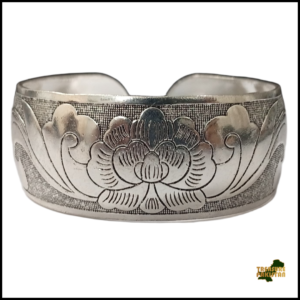 Traditional Handcrafted Floral Engraved Metal Cuff Bracelet
