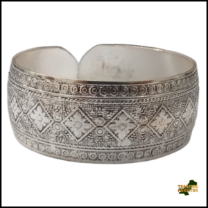 Traditional Handcrafted Floral Engraved Metal Cuff Bracelet