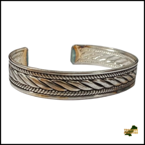 Traditional Handcrafted Floral Engraved Metal Cuff Bracelet