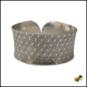 Traditional Handcrafted Floral Engraved Metal Cuff Bracelet