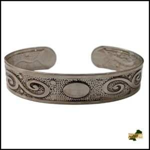 Traditional Handcrafted Floral Engraved Metal Cuff Bracelet