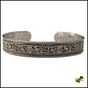 Traditional Handcrafted Floral Engraved Metal Cuff Bracelet