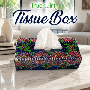 Truck Art Hand-Painted Tissue Box Size (L-25.5cm, W-12.5cm, H-7cm)