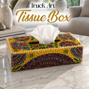 Truck Art Hand-Painted Tissue Box Size (L-25.5cm, W-12.5cm, H-7cm)