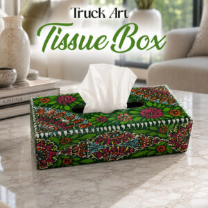 Truck Art Hand-Painted Tissue Box Size (L-25.5cm, W-12.5cm, H-7cm)