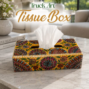 Truck Art Hand-Painted Tissue Box Size (L-25.5cm, W-12.5cm, H-7cm)