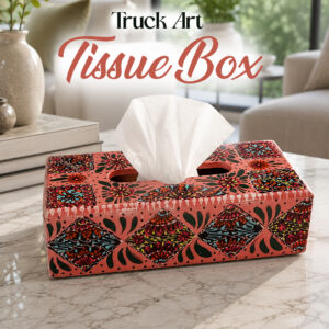 Truck Art Hand-Painted Tissue Box Size (L-25.5cm, W-12.5cm, H-7cm)