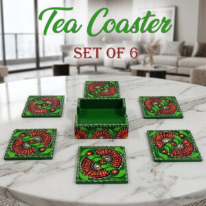 Truck Art Tea Coaster Set of 6 with Holder – Handmade Traditional Pakistani Design