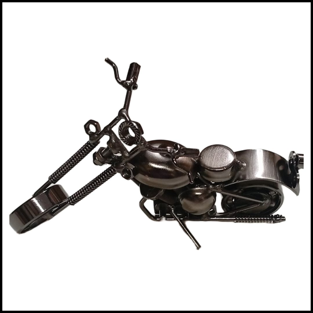 Handcrafted Vintage Metal Motorcycle size : 15cm - Image 3