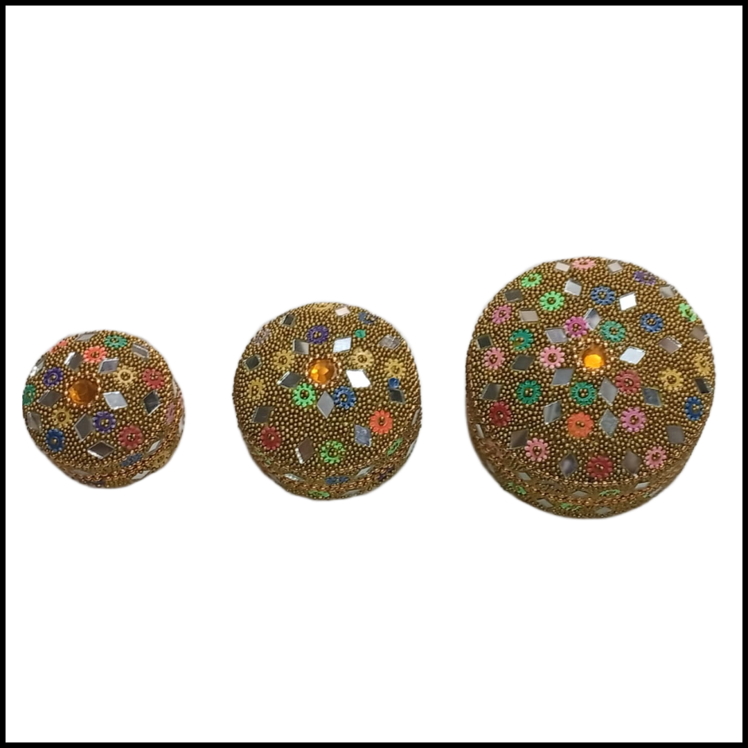 Handcrafted Decorative Bajri Box – Set of 3 - Image 3