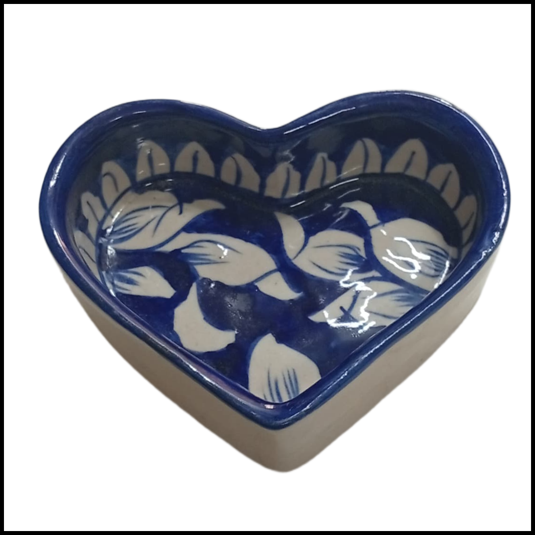 Blue Pottery Heart Tray - Image 3