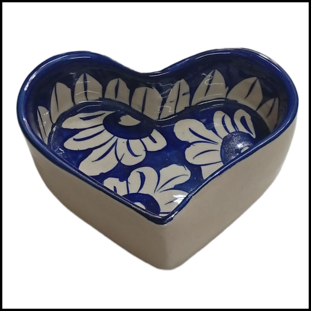 Blue Pottery Heart Tray - Image 3