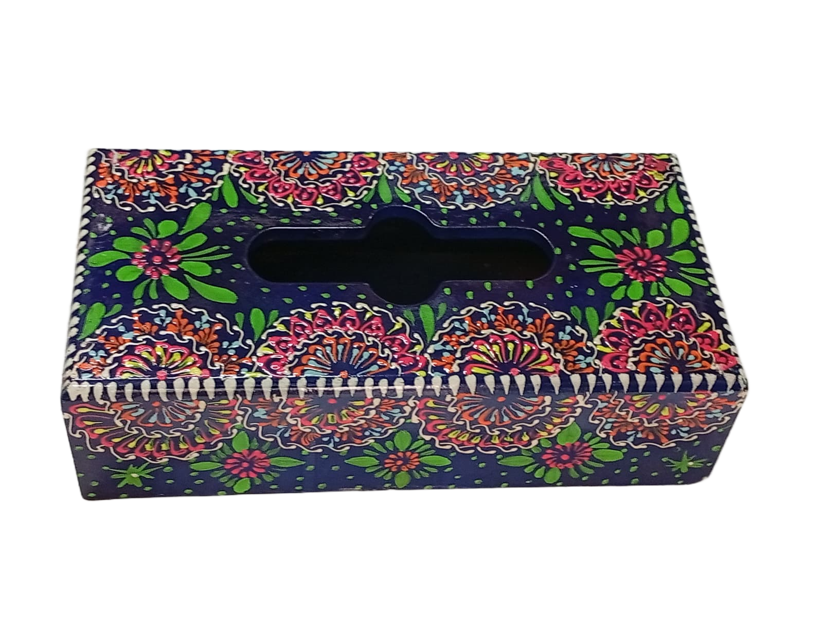 Truck Art Hand-Painted Tissue Box Size (L-25.5cm, W-12.5cm, H-7cm) - Image 4