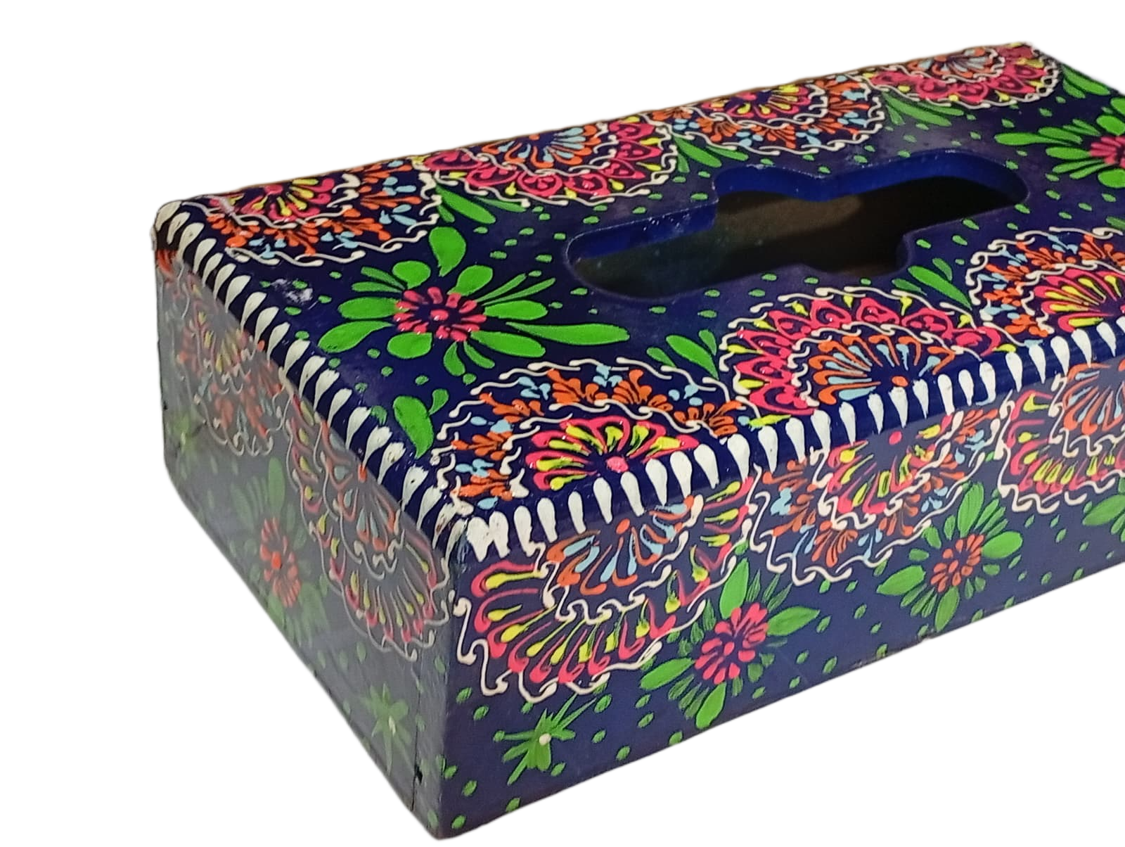 Truck Art Hand-Painted Tissue Box Size (L-25.5cm, W-12.5cm, H-7cm) - Image 5